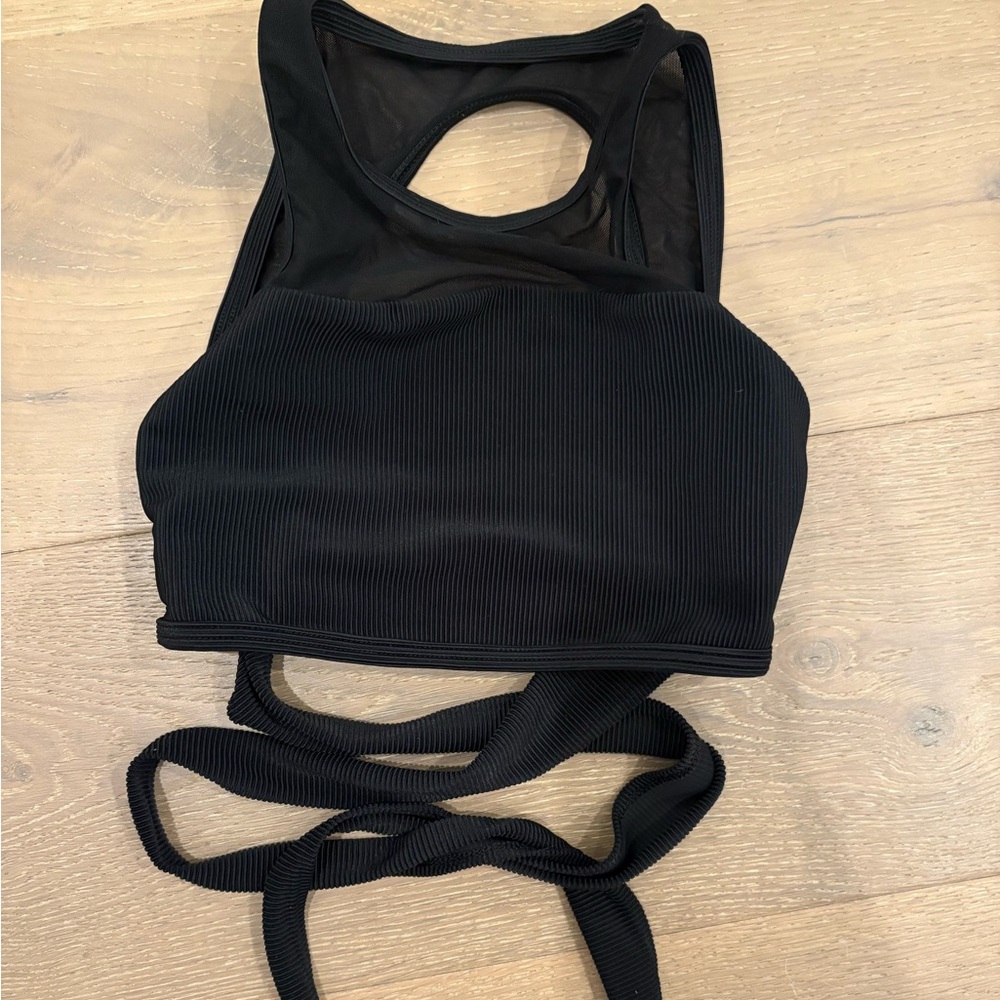 Five Black Ribbed girls dance Top